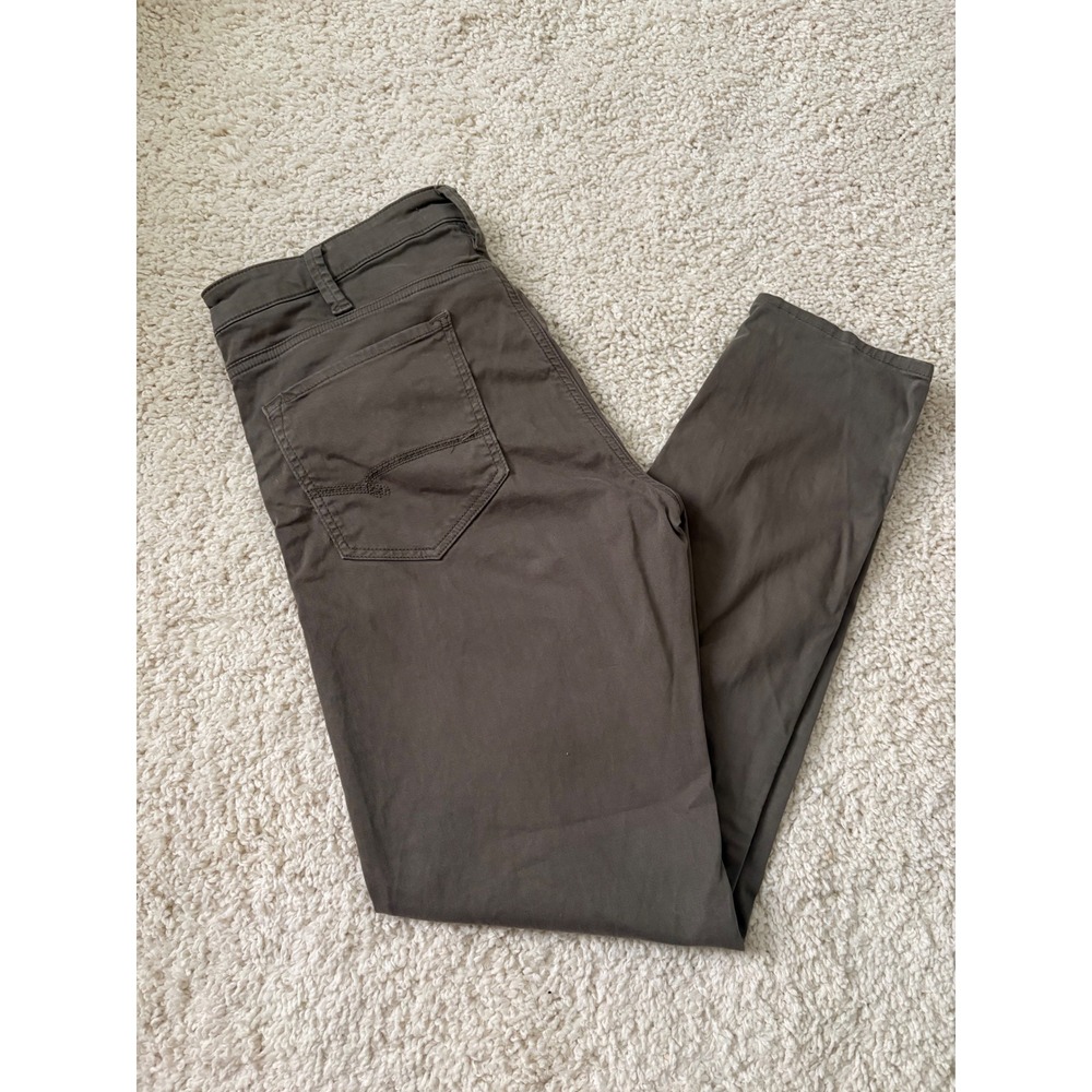 Mavi James Skinny Slim Leg Pants Mens 38x32 Olive Drab Taupe Stretch Cotton 424